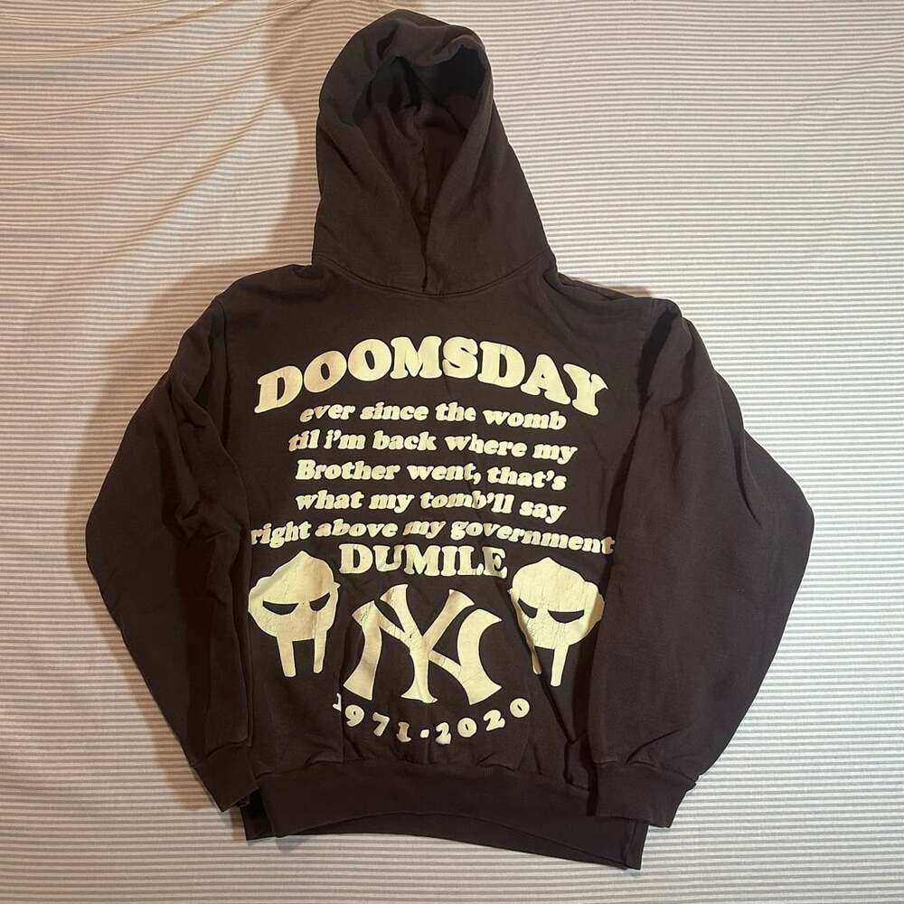 LILPAUER Doomsday MF DOOM Tribute New York Yankees Brown Hoodie